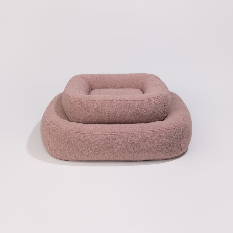 PillowVilla Bouclé Dog Bed PEBBLE